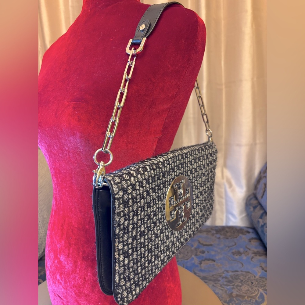 TORY BURCH REVA TWEED BAG/CLUTCH - Pre Owned - Great Condition - Picture 2 of 14